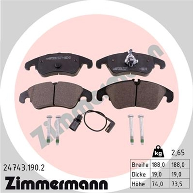 Set Placute Frana,frana Disc Zimmermann Vag 24743.190.2