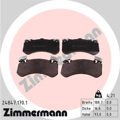 Set Placute Frana,frana Disc Zimmermann Vag 24847.170.1