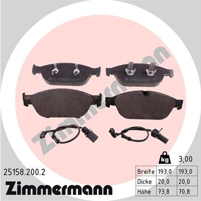 Set Placute Frana,frana Disc Zimmermann Vag 25158.200.2