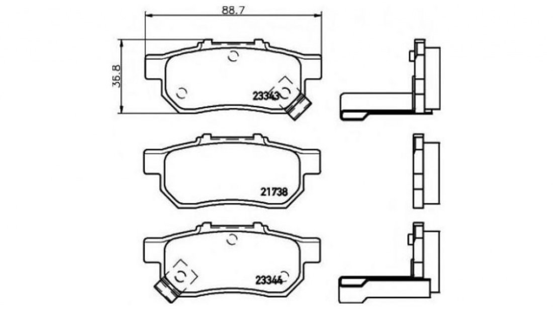 Set placute frana Honda JAZZ II (GD) 2002-2008 #2 023302