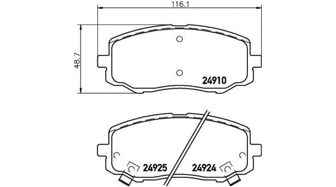 Set placute frana Hyundai i20 (GB) 2014-2016 #2 0986494491