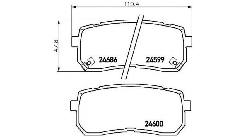 Set placute frana Kia SEDONA Mk II (GQ) 1999-2016 #2 0986494327