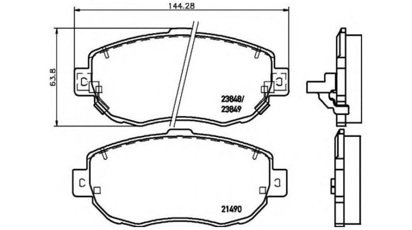 Set placute frana Lexus GS (UZS161, JZS160) 1997-2005 #2 0446514080