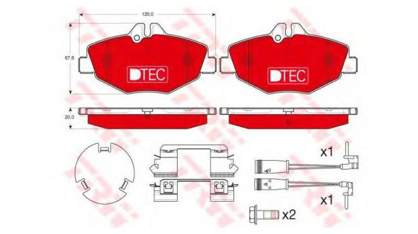 Set placute frana Mercedes E-CLASS (W211) 2002-2009 #2 0034206520