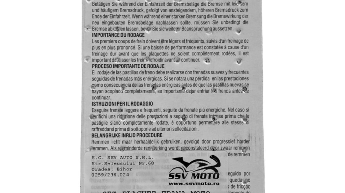 Set Placute Frana Moto Spate Ferodo Honda CBR, CRF 125/250 2004-2018 FDB2275EF