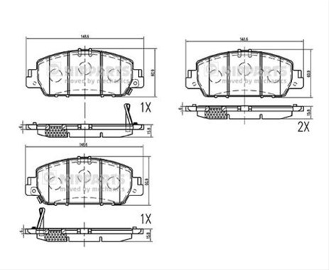 Set Placute Frana Nipparts Honda N3604074
