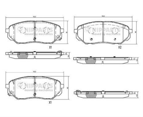 Set Placute Frana Nipparts Hyundai N3600335