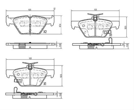 Set Placute Frana Nipparts Subaru N3617008