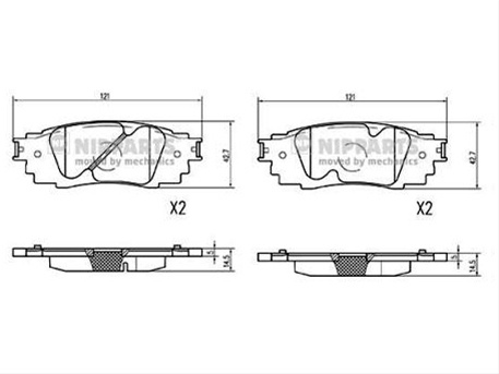 Set Placute Frana Nipparts Toyota N3612049