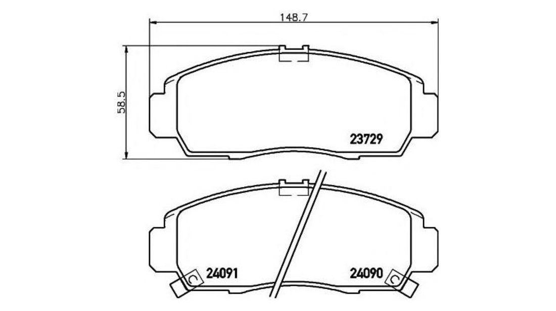 Set placute frana Nissan PULSAR hatchback (2014->)[C13] #2 05P1071
