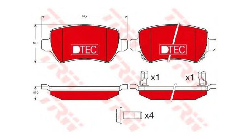 Set placute frana Opel COMBO caroserie inchisa/combi 2001-2016 #2 0252341715PD