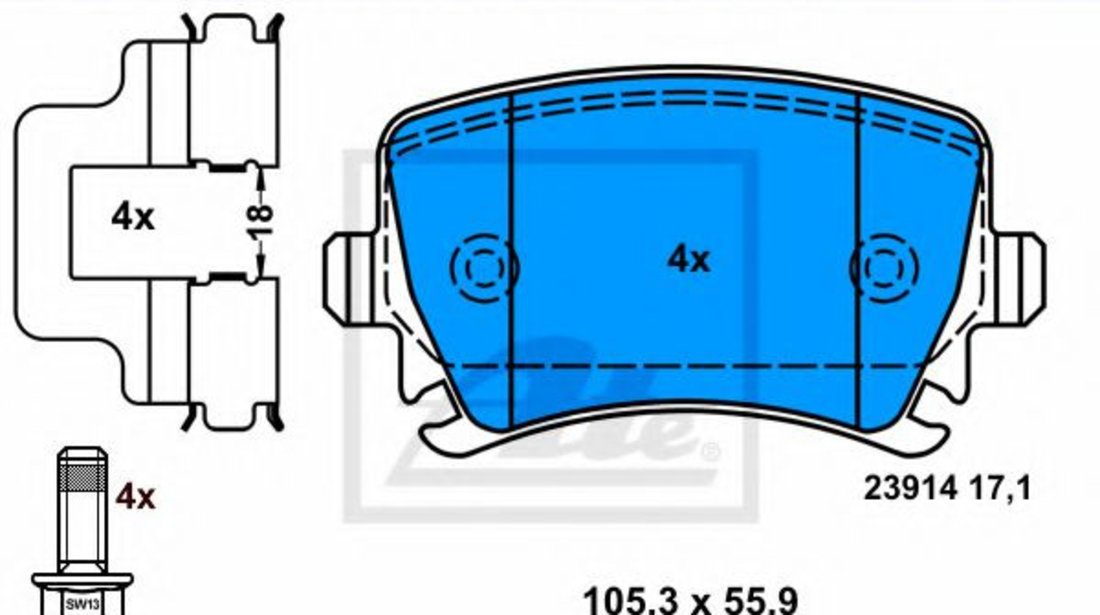 Set Placute Frana Spate Ate Audi A4 B7 2004-2008 13.0460-2880.2