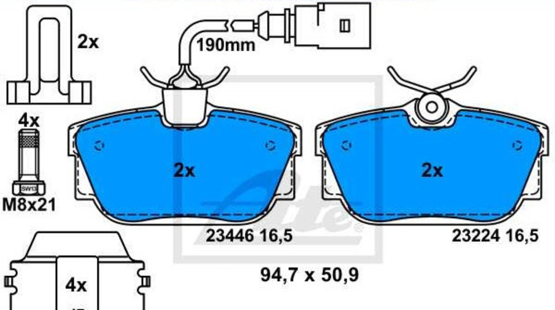 Set Placute Frana Spate Ate Volkswagen Sharan 1 1995-2010 13.0460-2872.2