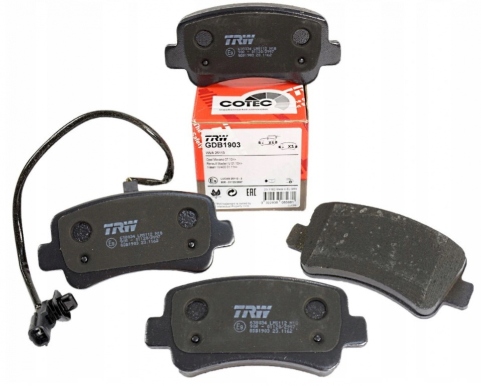 Set Placute Frana Spate Trw Renault Master 3 2011→ GDB1903