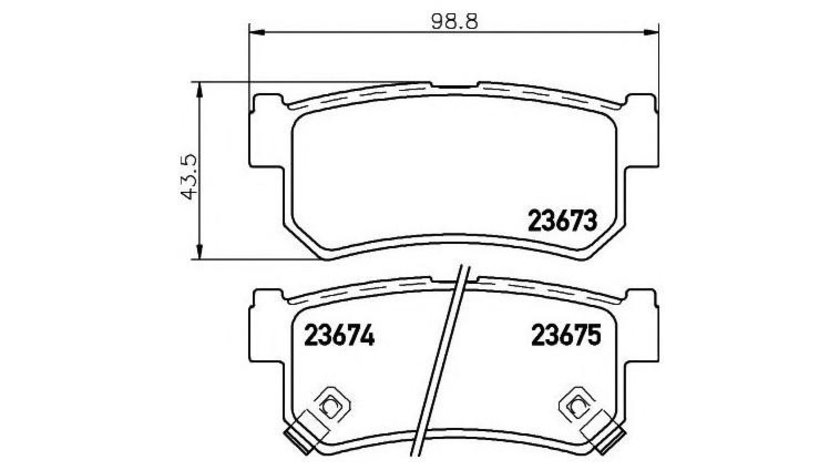 Set placute frana Ssang Yong Kyron (2005->) #2 074662