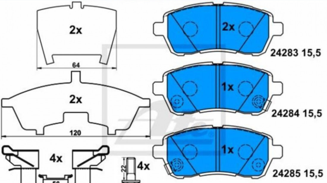 Set placute frana Subaru JUSTY IV 2007-2016 #2 04465B1120000