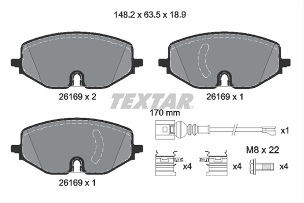 Set Placute Frana Textar Ford 2616901