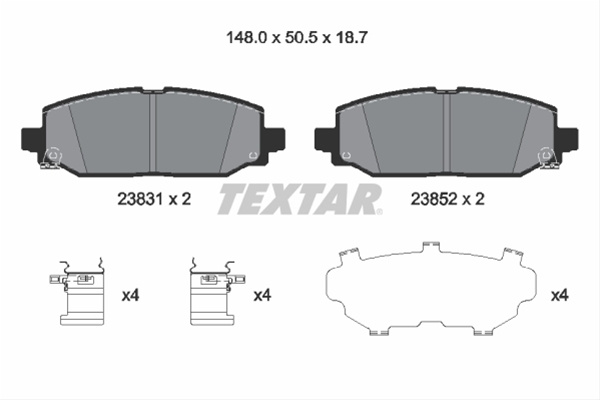 Set Placute Frana Textar Jeep 2383101