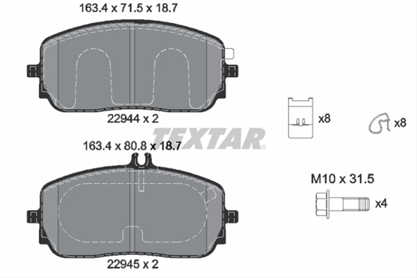 Set Placute Frana Textar Mercedes-Benz 2294401
