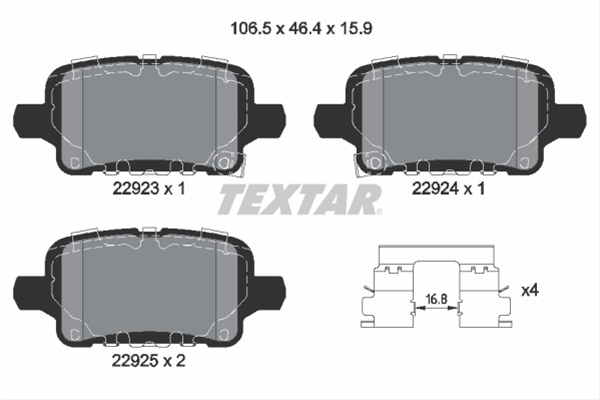 Set Placute Frana Textar Opel 2292301