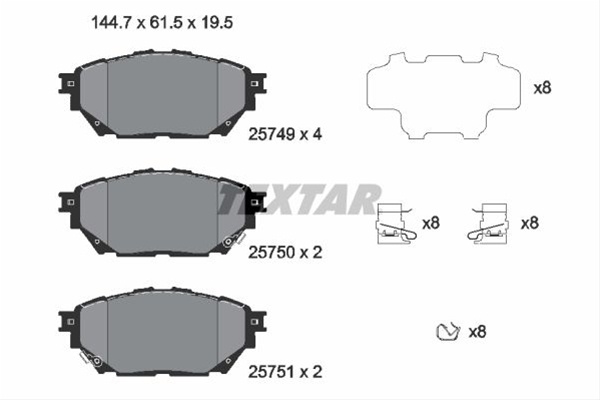 Set Placute Frana Textar Santana 2574901