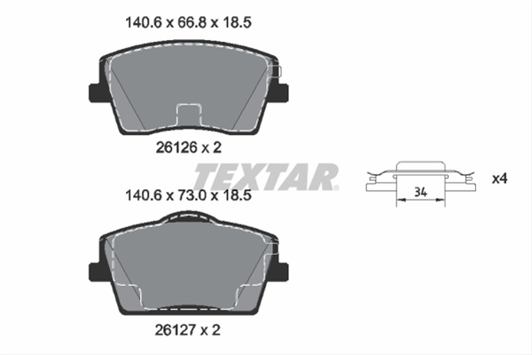 Set Placute Frana Textar Volvo 2612601