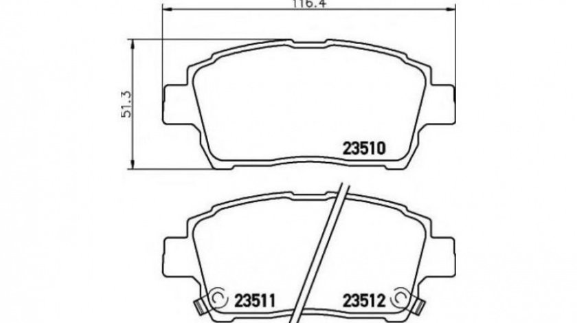 Set placute frana Toyota PRIUS hatchback (NHW20_) 2003-2009 #2 0252351017