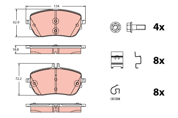 Set Placute Frana Trw Mercedes-Benz GDB2330