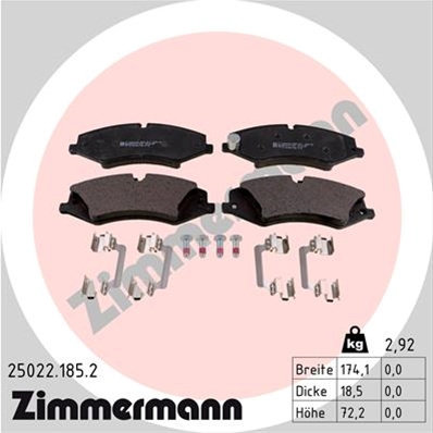 Set Placute Frana Zimmermann Land Rover 25022.185.2