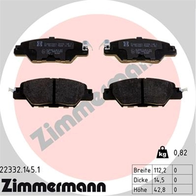 Set Placute Frana Zimmermann Mazda 22332.145.1