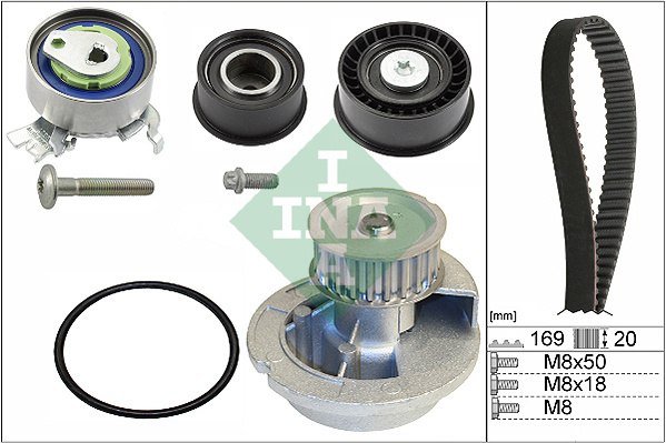 Set pompa apa + curea dintata (530007831 INA) OPEL,VAUXHALL