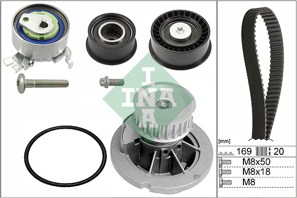 Set pompa apa + curea dintata (530007832 INA) OPEL,VAUXHALL