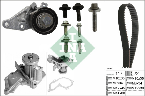 Set pompa apa + curea dintata (530014030 INA) FORD,MAZDA,VOLVO