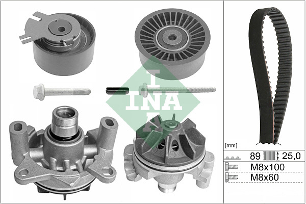 Set pompa apa + curea dintata (530019830 INA) NISSAN,OPEL,RENAULT,VAUXHALL