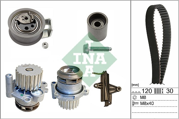 Set pompa apa + curea dintata (530034030 INA) AUDI,VW