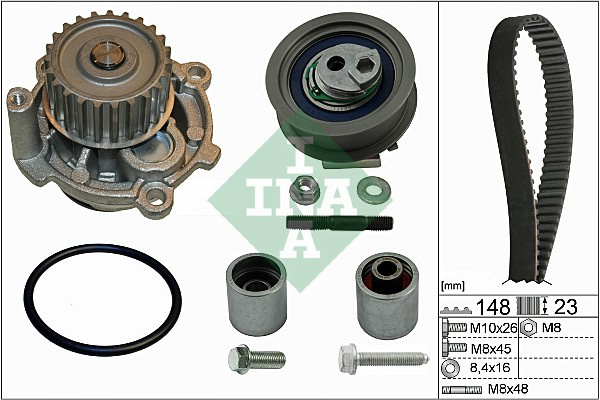 Set pompa apa + curea dintata (530044532 INA) AUDI,SEAT,SKODA,VW