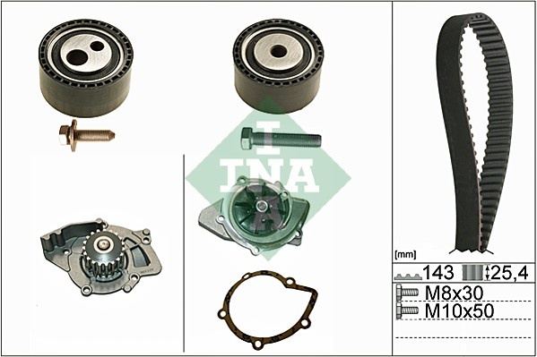 Set pompa apa + curea dintata (530044730 INA) Citroen,PEUGEOT