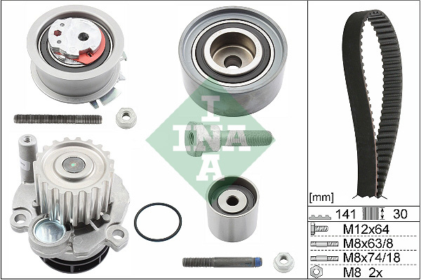 Set pompa apa + curea dintata (530046330 INA) AUDI,SEAT,SKODA,VW