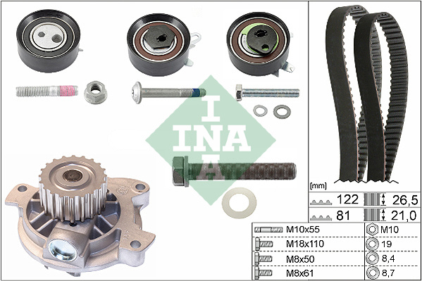 Set pompa apa + curea dintata (530048430 INA) VW