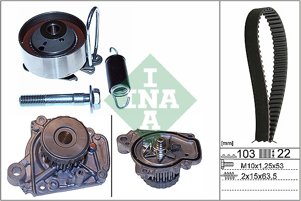Set pompa apa + curea dintata (530050531 INA) HONDA