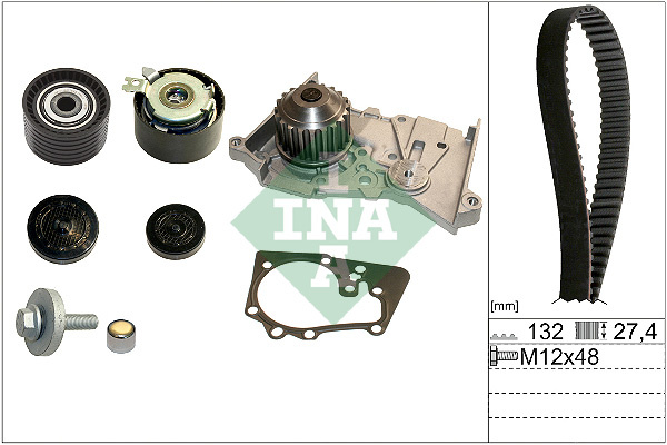 Set pompa apa + curea dintata (530064030 INA) DACIA,LADA,NISSAN,RENAULT