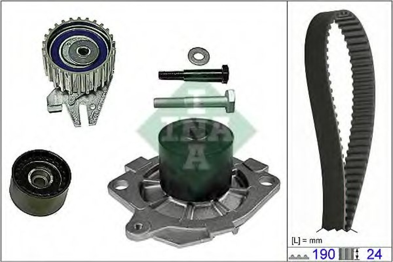 Set pompa apa + curea dintata ALFA ROMEO 147 (937) (2000 - 2010) INA 530 0622 30 piesa NOUA