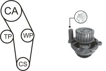 Set pompa apa + curea dintata AUDI A4 Avant (8D5, B5) (1994 - 2001) AIRTEX WPK-170301 piesa NOUA