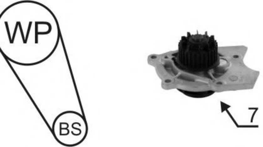 Set pompa apa + curea dintata AUDI A5 Cabriolet (8F7) (2009 - 2016) AIRTEX WPK-189201 piesa NOUA