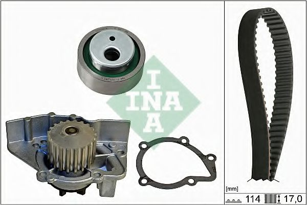 Set pompa apa + curea dintata CITROEN BERLINGO (MF) (1996 - 2016) INA 530 0258 30 piesa NOUA