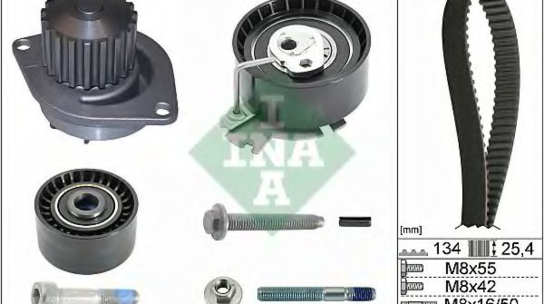 Set pompa apa + curea dintata CITROEN C3 Pluriel (HB) (2003 - 2016) INA 530 0379 30 piesa NOUA