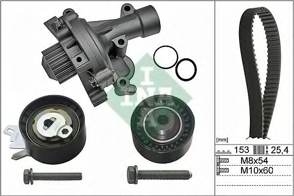 Set pompa apa + curea dintata CITROEN C4 Picasso I (UD) (2007 - 2013) INA 530 0471 30 piesa NOUA