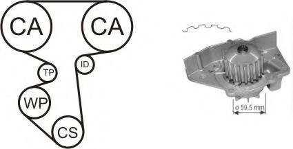 Set pompa apa + curea dintata CITROEN XANTIA (X2) (1998 - 2003) AIRTEX WPK-156402 piesa NOUA