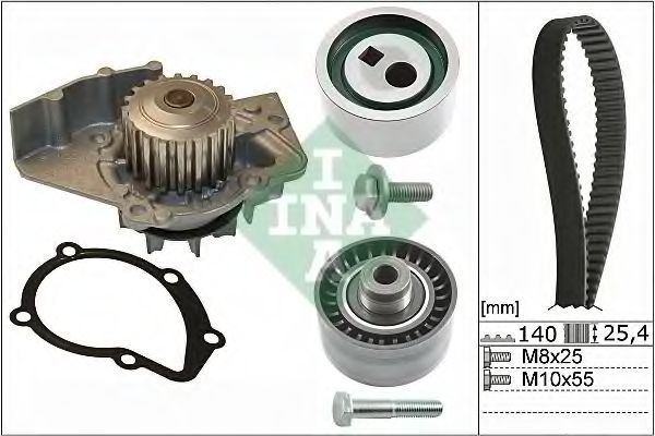Set pompa apa + curea dintata CITROEN XSARA Estate (N2) (1997 - 2010) INA 530 0440 30 piesa NOUA