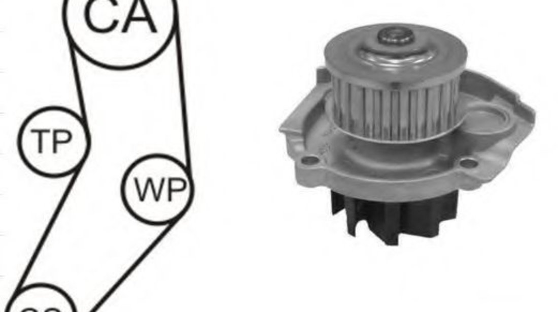 Set pompa apa + curea dintata FIAT 500L (199) (2012 - 2016) AIRTEX WPK-185201 piesa NOUA